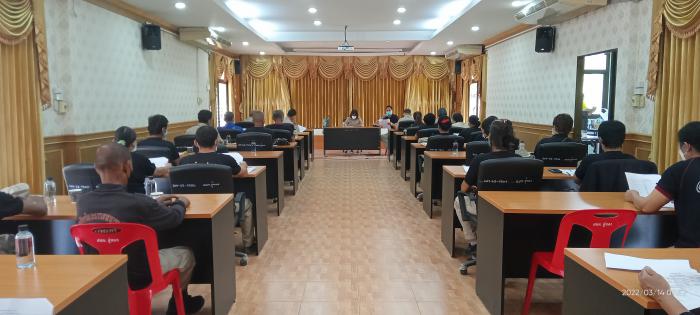 วันที่ 14 เดือน มีนาคม พ.ศ. 2565 ประชุมโครงการฝึกอบรมทบทวนอาสาสมัครป้องกันภัยฝ่ายพลเรือน อปพร.ขององค์การบริหารส่วนตำบลกู่ทอง